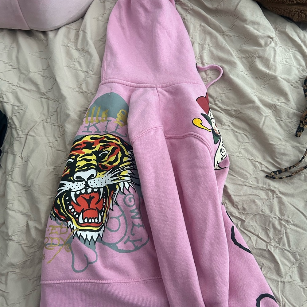 Ed Hardy Pink Graphic Hoodie and pants